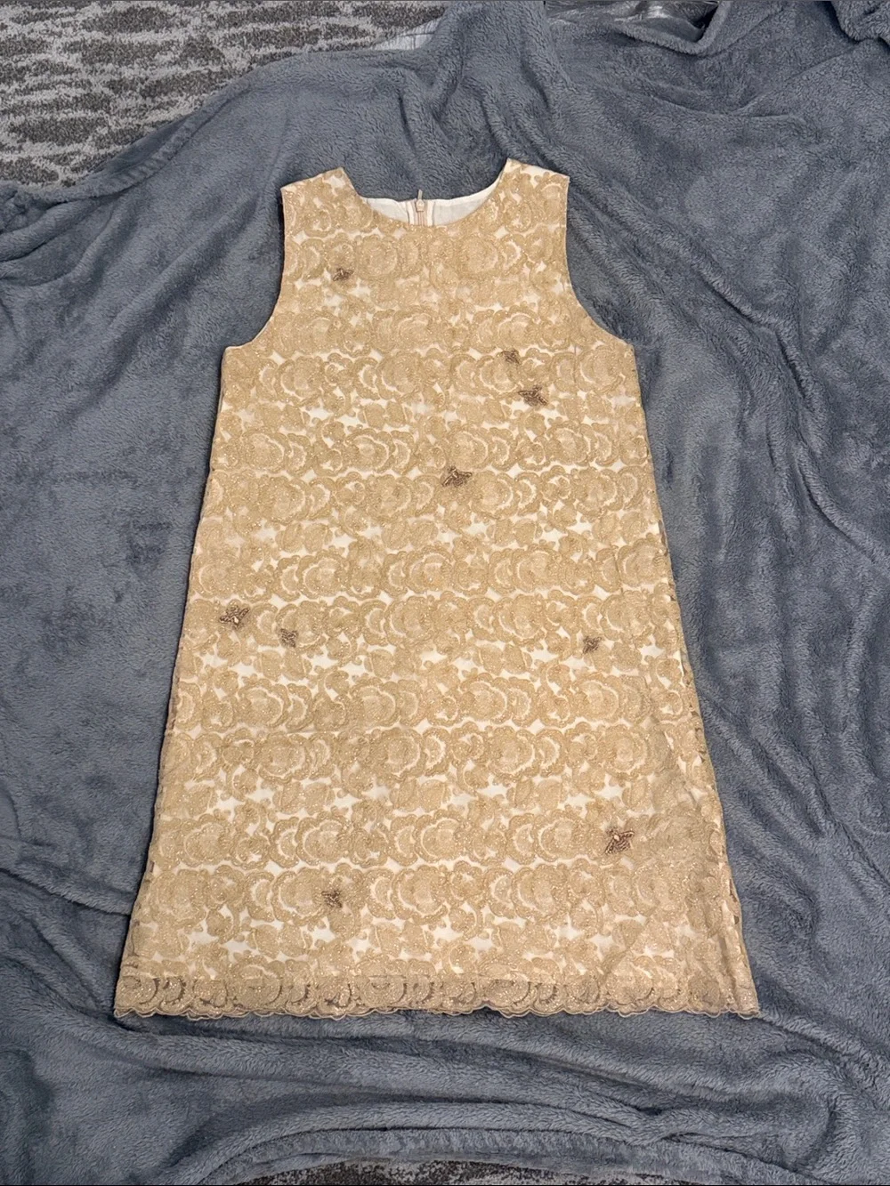 Gucci Girls' Gold Lace Shift Dress